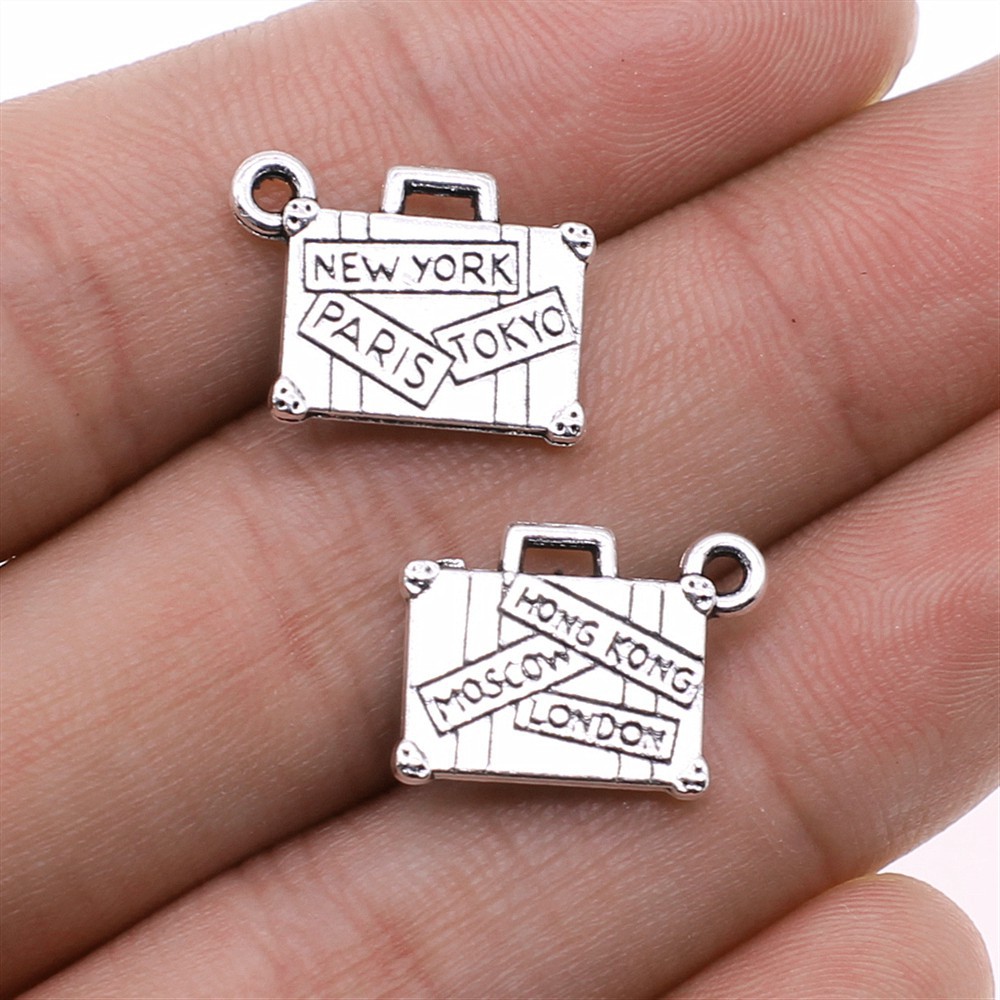 Jewelry Making Tokyo - Abalorio de maleta de Metal, 13x17mm,