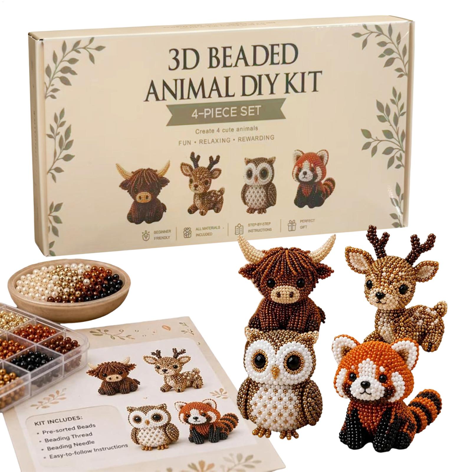 Jewelry Making Kit For Kids - Kit de Animales 3D con Cuentas
