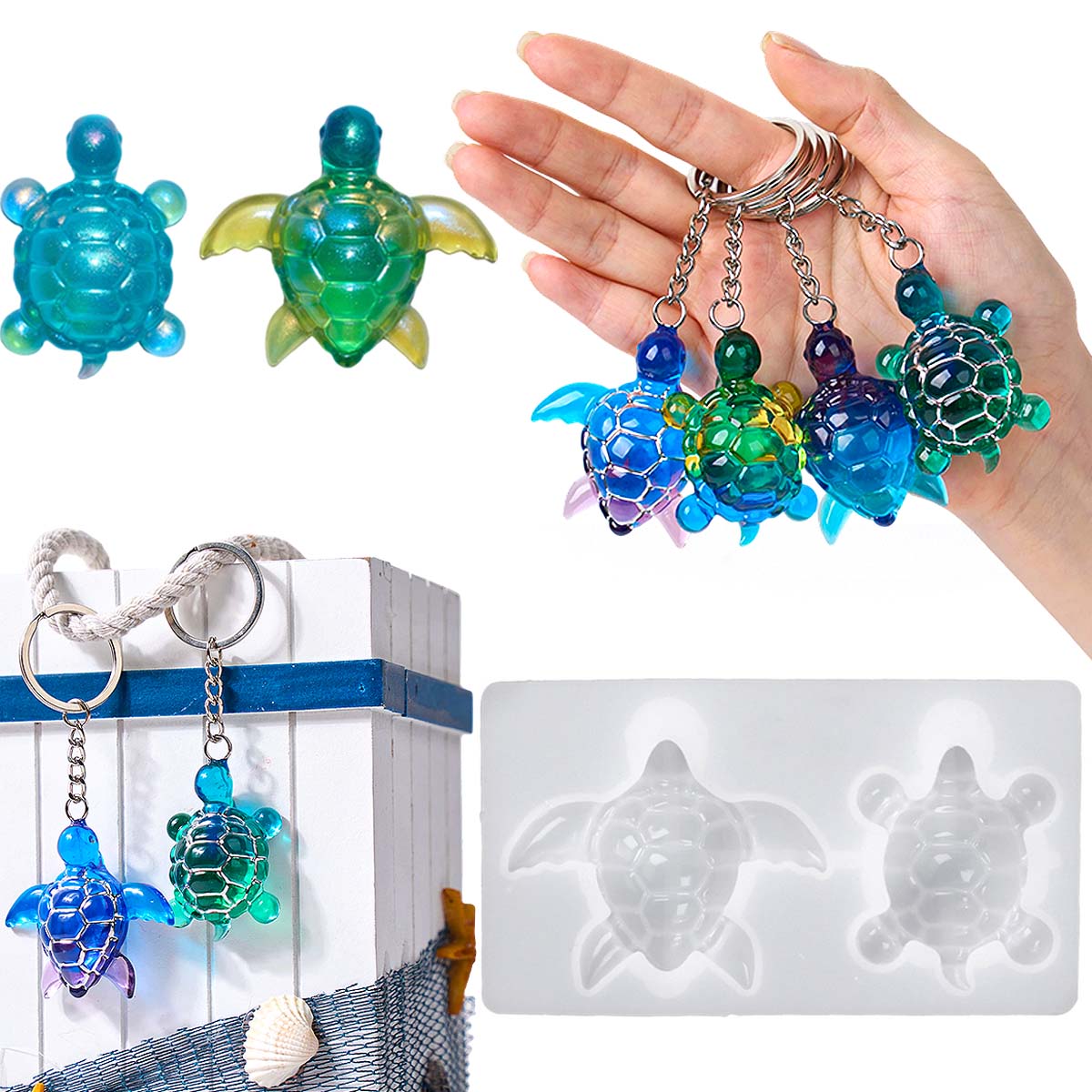 Jewelry Making Uv Resin Kit - LLavero de tortuga marina 3D, molde