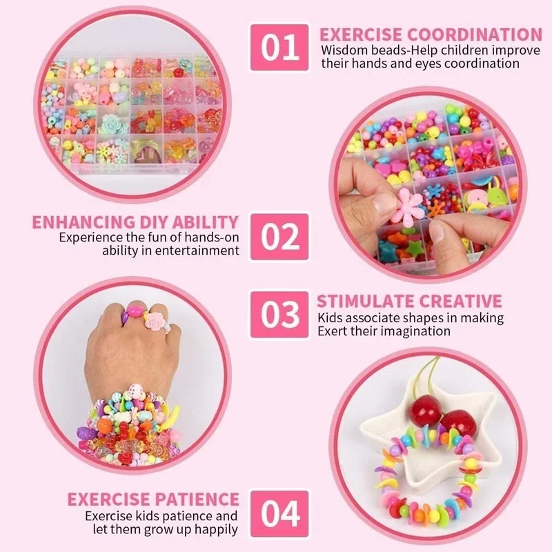 Juego de cuentas DIY para niña - Jewelry Making Kit For Kids reseña y precio